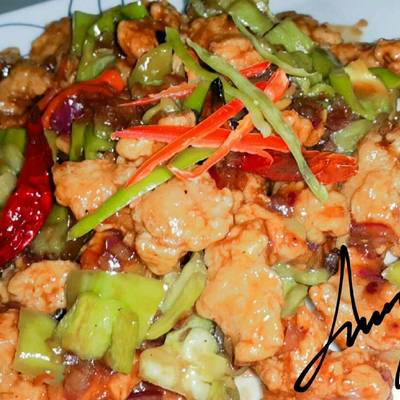  دجاج مقلي حار مع الثوم 