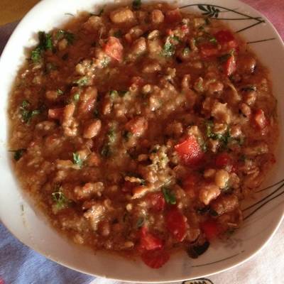  فول بالطماطم والخضره 