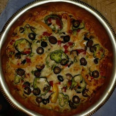  بيتزا مكس جبن وخضار هشة وطرية 