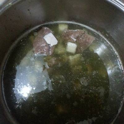  قلقاس بالخضرة الخضراء واللحم الكندوز 