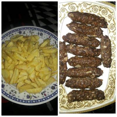  كفته مشوية بالفرن وبطاطس محمرة #عشاء خفيف 