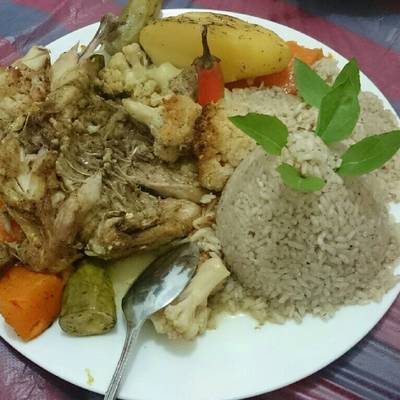  دجاج والخضار بالفرن جيده للدايت 