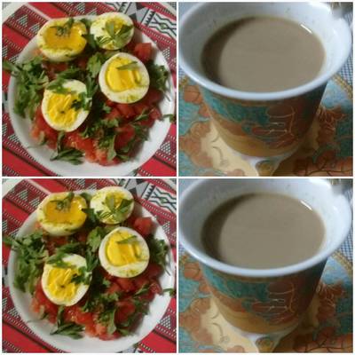  بيض مسلوق بالطماطم 