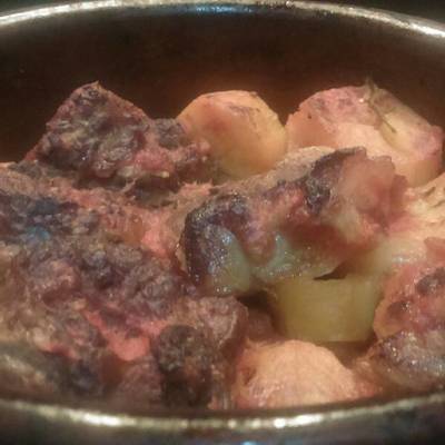  طاجن بطاطس باللحمه بالفرن 