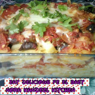  #اكلات _للعروس مكرونة بالسجق وميكس الجبن في الفرن 