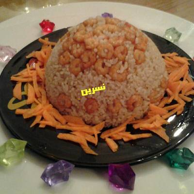  ارز مدفونه بالجمبري 