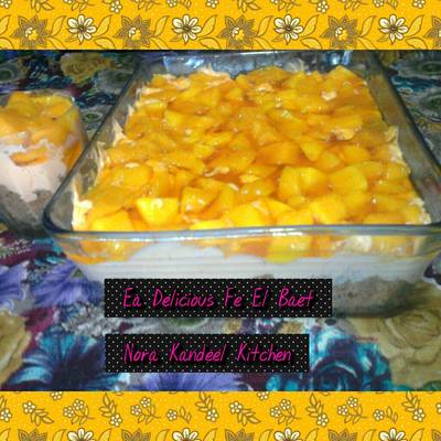  #حلويات_شرقية كنافة بالمانجو على طريقتى 