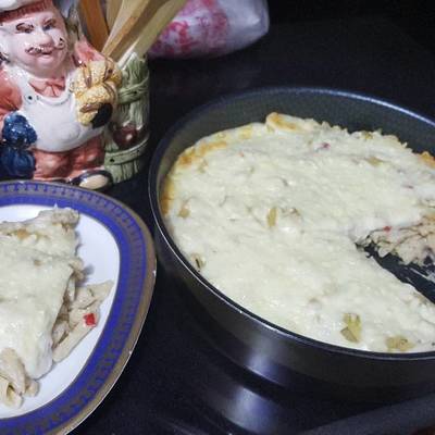  صينيه مكرونه بالكريمه والفراخ والمشروم 