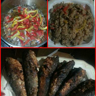  رز الصياديه الرائع مع السمك المقلي