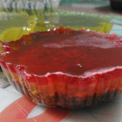  كب كيك البسكوت بالجيلي او الكراميل 