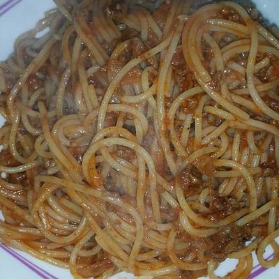  مكرووووونة اسباجتي باللحمة المفرومة 