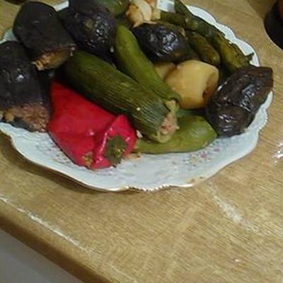  محشي باذنجان وكوسة 