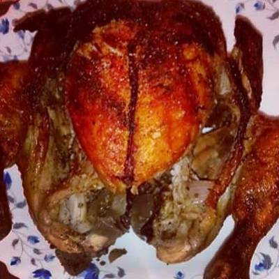  فراخ مشويه محشيه بالبصل 