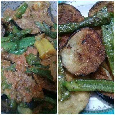  صينيه باذنجان وفلفل 