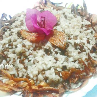  مجدرة الرز ☆رز بعدس☆ 