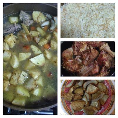  يخني بطاطا مع الجزر والخرشوف والارز المفلفل 