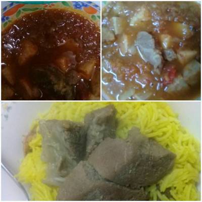  بطاطس باللحم ورز بسمتى