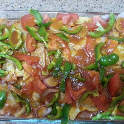  بطاطس بالفراخ في الفرن 