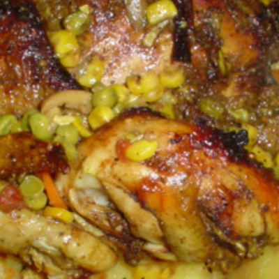  فرخه مشويه بالخضار 