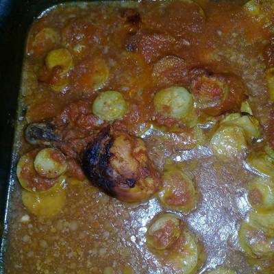  صينية كوسة بالفراخ في الفرن