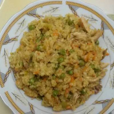  أرز بالبسله والفراخ 