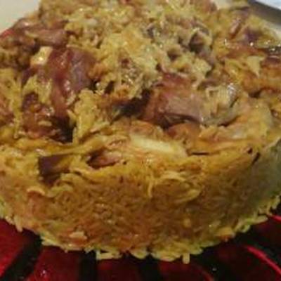  مقلوبه القرنبيط باللحم 