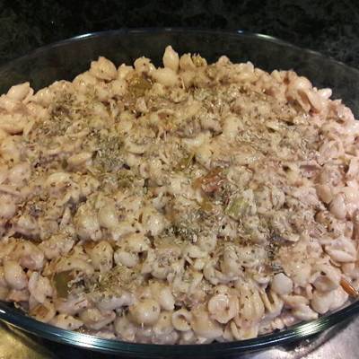  مكرونة بالمشروم والتونة 