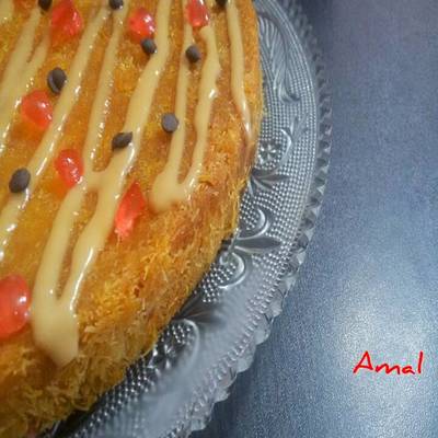  كنافة بالقشطة والكراميل 