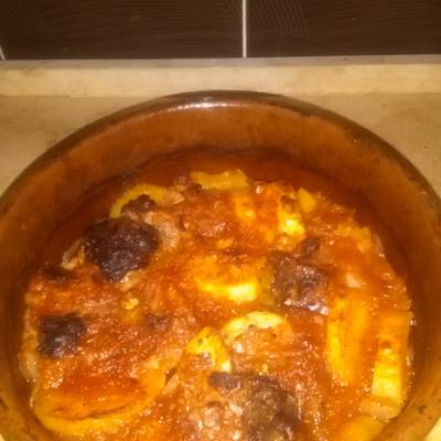  طاجن بطاطس باللحمة 