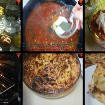  مكرونة بالبشاميل و اللحم العصاج بالطماطم #موسم_الطماطم 