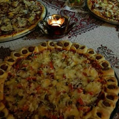  بيتزا بأطراف محشية #اكلات_للعشاء 