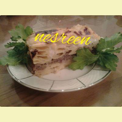  مكرونه بالبشاميل بطريقتي 