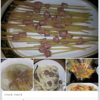  طريقة عمل نقانق المكرونه 