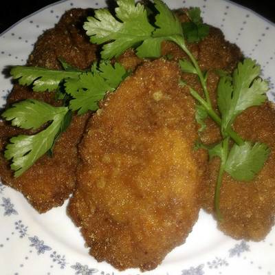  دجاج بانيه مقرمش بدون بيض مع خلطة التتبيل والتحمير 