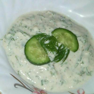  سلطة زبادي حاره مع الاكل المشوي 