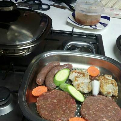  شواء بروتين وخضار مع بعض فى شواية amc 