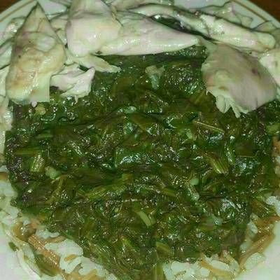  سبانخ بشوربة الفراخ 