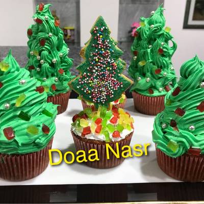  كب كيك شجرة الكريسماس 