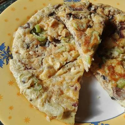  عجه البيض بالشوفان والمشروم 