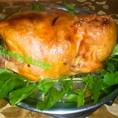  دجاج محشي بالارز والمكسرات 