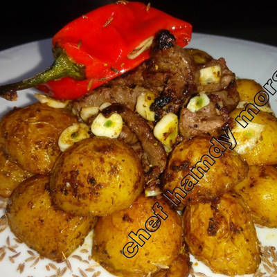  بطاطس جاكيت بالكبدة  