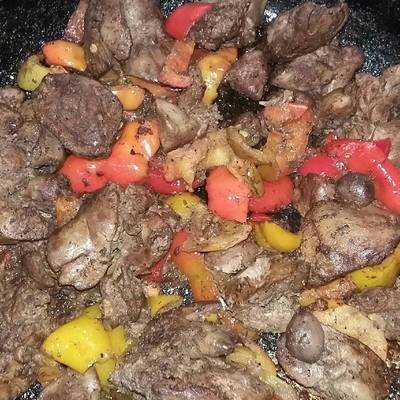  كبده الفراخ بالفلفل الوان 