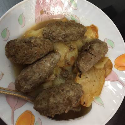  صنية الكقته بالبطاطس 