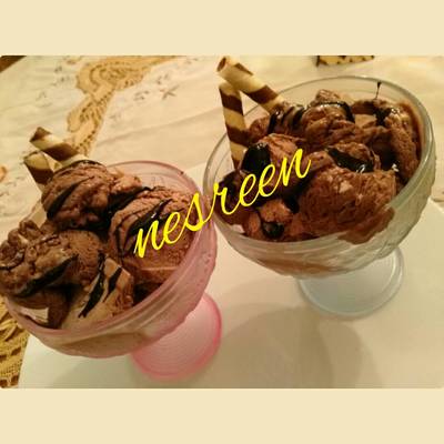  ايس كريم شيكولاته بطريقتي 
