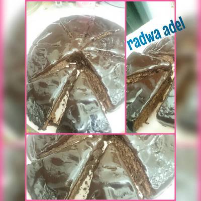  كيك البراونيز اللذيذ مع صوص الشوكلاته 