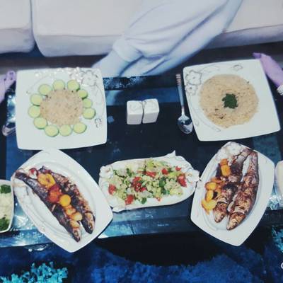  سمك بوري مع البطاطس 