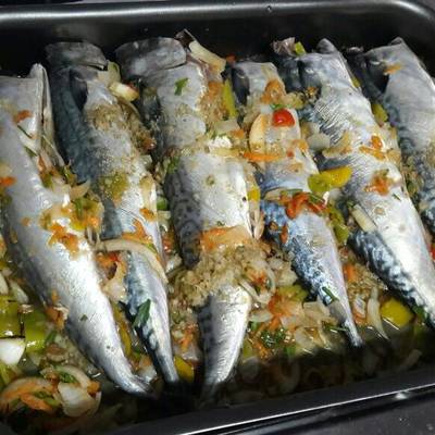  صينية سمك ماكريل بالخلطة