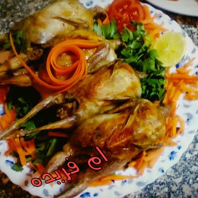  السمان المحشي ارز بالكبد والقوانص 