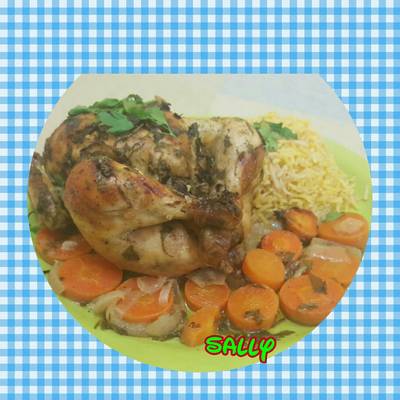  دجاج بالاعشاب وحشوة الخضروات 