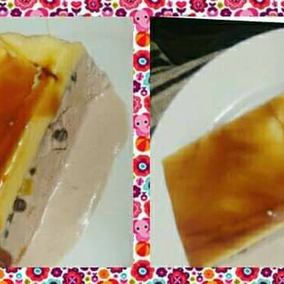  أيس كريم شيكولا بطبقة كريم كراميل 